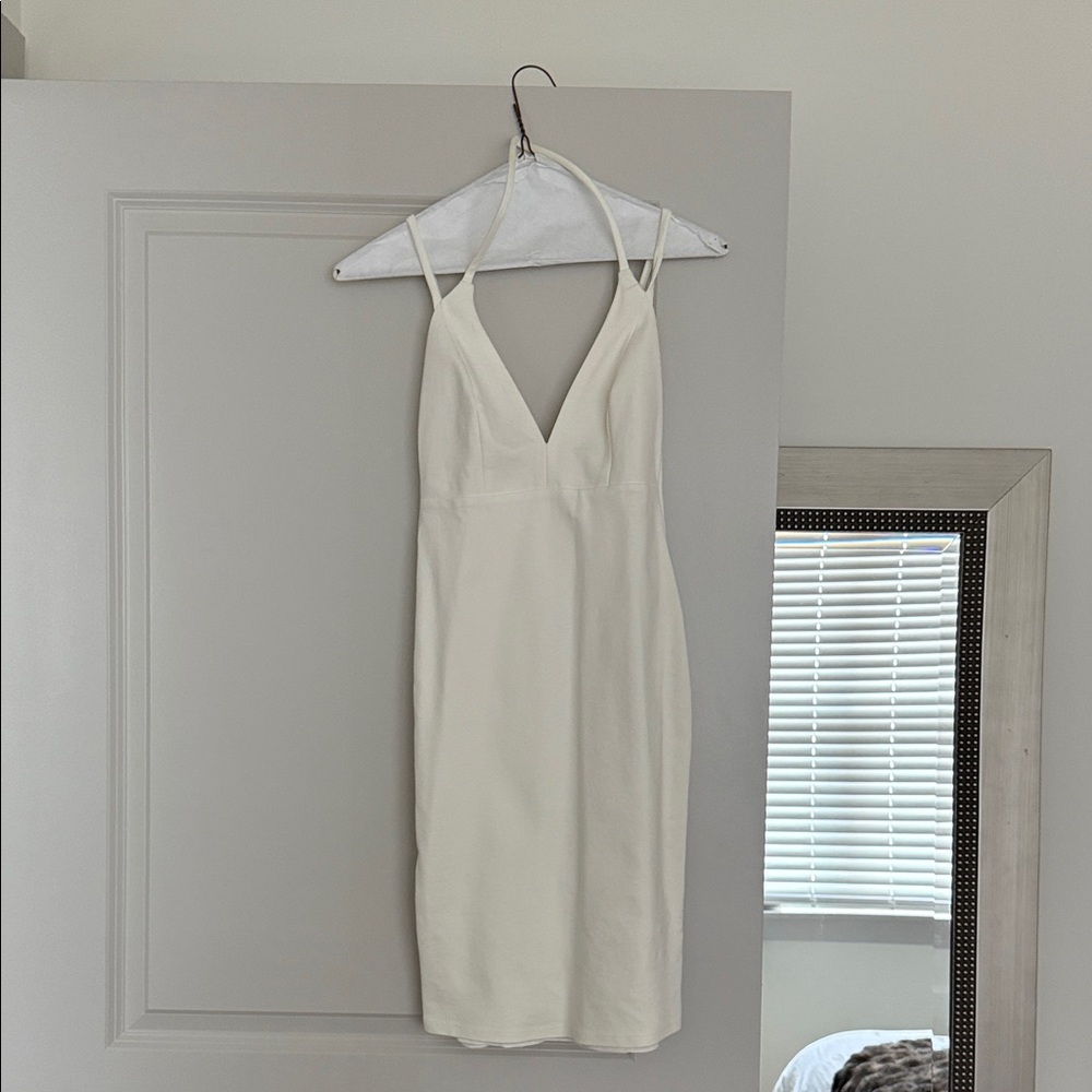 Lulu's Ivory Backless Halter Dress